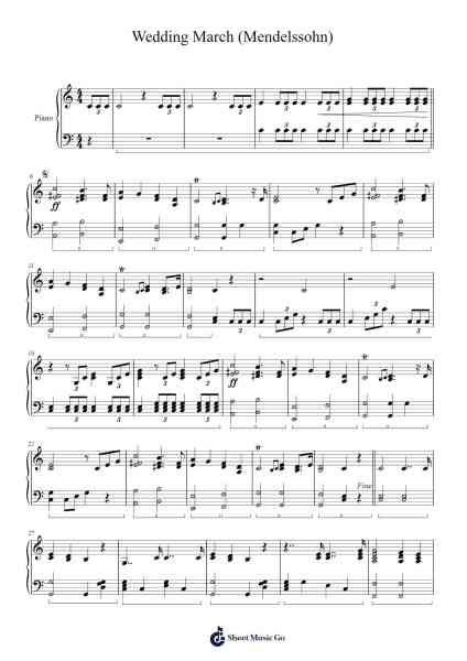 Wedding March from A Midsummer Night's Dream, Op. 61 Sheet Music by Felix Mendelssohn-Arr.Geward Mansloyd