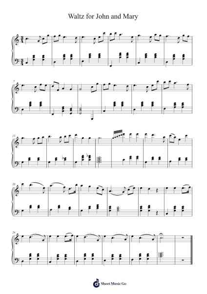 Waltz for John and Mary Sheet Music by undefined-Arr.Franling Godrwood