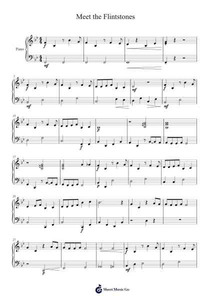 Meet the Flintstones Sheet Music by undefined-Arr.Diaben Shelwilde