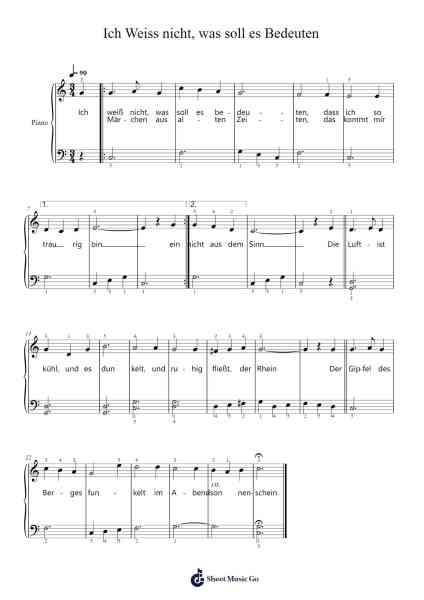Ich Weiss nicht, was soll es Bedeuten Sheet Music by Friedrich Silcher-Arr.Kyleret Earlkyle