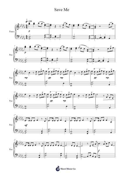 Save Me Sheet Music by BTS-Arr.Roxantab Mushaw