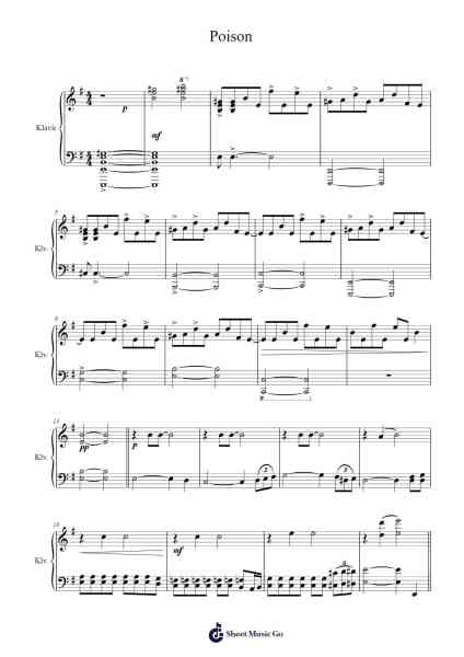 Poison Sheet Music by Alice Cooper-Arr.Woomiah