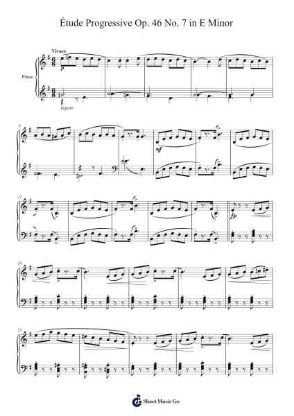 Étude Progressive Op. 46 No. 7 in E Minor Sheet Music by Stephen Heller-Arr.Sijeff