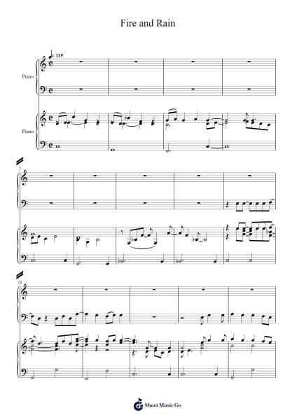 Fire and Rain Sheet Music by James Taylor-Arr.Dulshall