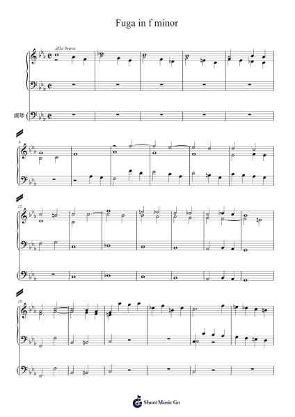 Fuga in F Minor Sheet Music by Louis von Esch-Arr.Gusstuart Lethea