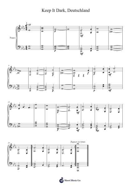 Keep It Dark, Deutschland Sheet Music by A Winged Victory for the Sullen-Arr.Sailshead Verborn