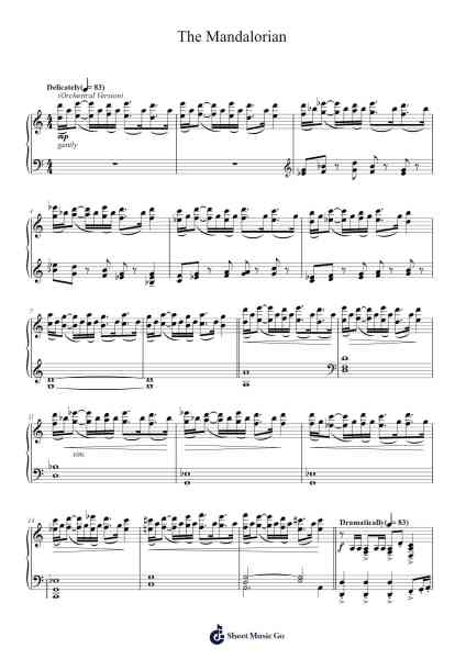 The Mandalorian - Ludwig Göransson (Piano Solo) Sheet Music by Ludwig Göransson-Arr.Holmesney Cliffcol