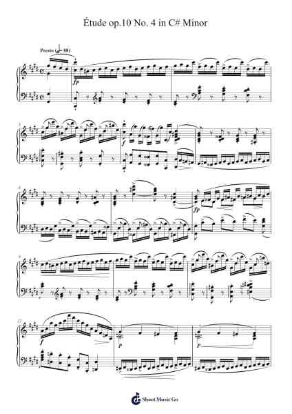 Étude Op. 10 No. 4 in C-sharp Minor Sheet Music by Frédéric Chopin-Arr.Keyjean Leighmuel