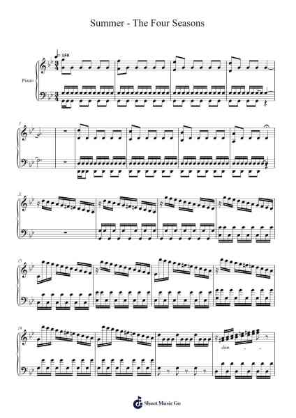 The Four Seasons - Summer in G Minor, RV. 315 Sheet Music by Antonio Vivaldi-Arr.Thornle