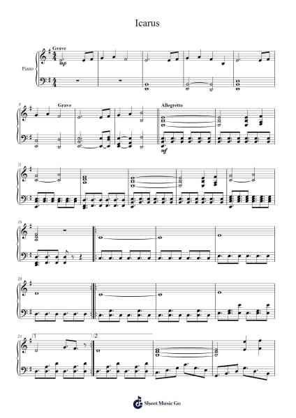 Icarus Sheet Music by Elise Boehm-Arr.Cranethe Dougledk