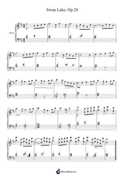 Swan Lake, Op. 20 Sheet Music by Pyotr Ilyich Tchaikovsky-Arr.Sylgou