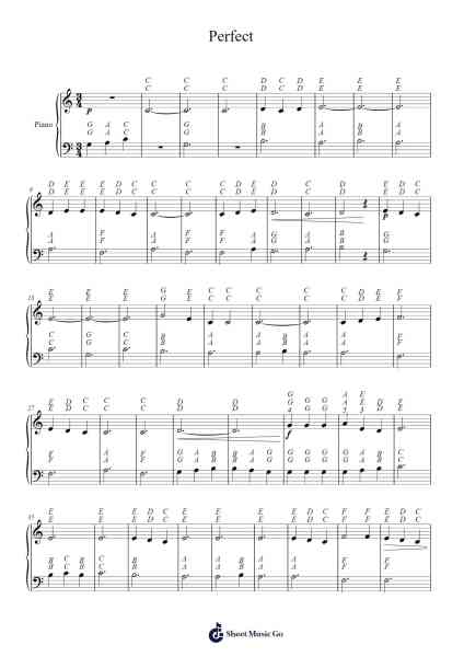 Perfect Sheet Music by Ed Sheeran/Coldplay-Arr.Whitnas