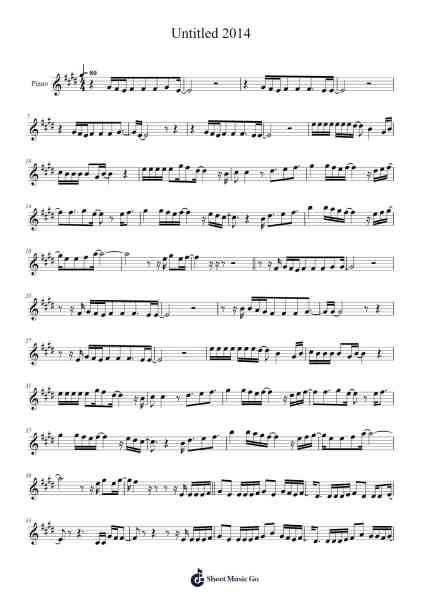 Untitled 2014 Sheet Music by G-Dragon-Arr.Ciscer Georyale
