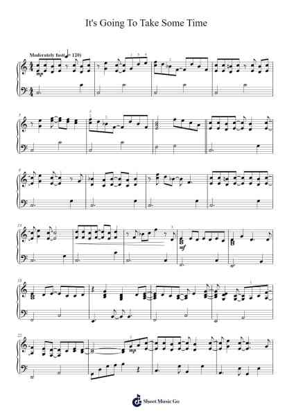 It's Going To Take Some Time Sheet Music by Carpenters-Arr.Earlram