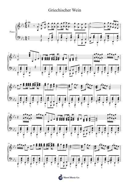 Griechischer Wein Notenblatt von Udo Jürgens-Arr.Hewkay Brewstience