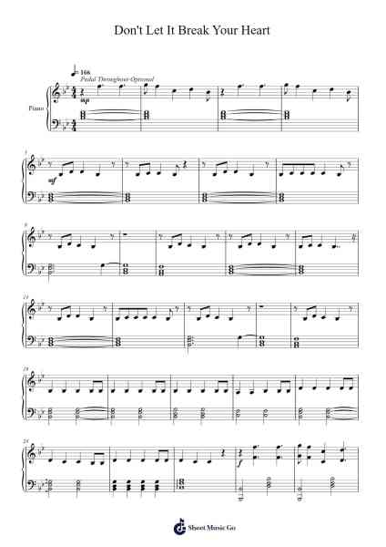 Don't Let It Break Your Heart Sheet Music by undefined-Arr.Caewald Tabpritt