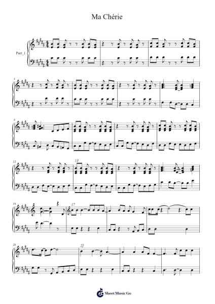 Ma Chérie Sheet Music by Malice Mizer-Arr.Joanreade Annlus