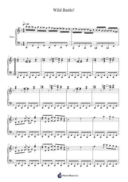 Wild Battle! Sheet Music by Junichi Masuda-Arr.Leron