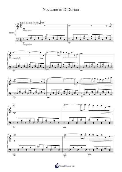 Nocturne in D Dorian Sheet Music by Charley Feng-Arr.Swinthea