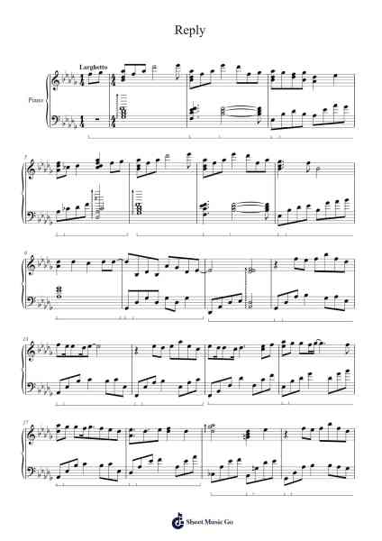 Reply Sheet Music by Shinji Orito-Arr.Elroygale Whvan