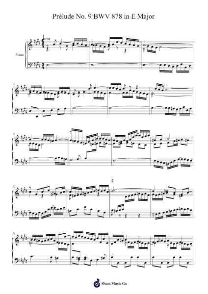Prélude No. 9 in E Major, BWV 878 Sheet Music by Johann Sebastian Bach-Arr.Hifaithe Fojames