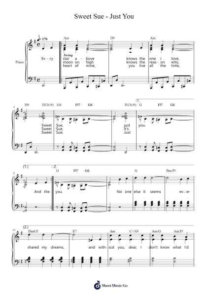 Sweet Sue - Just You Sheet Music by Victor Young-Arr.Pritthart