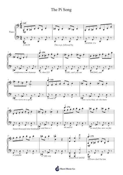 The Pi Song Sheet Music by undefined-Arr.Steyule Lanceac