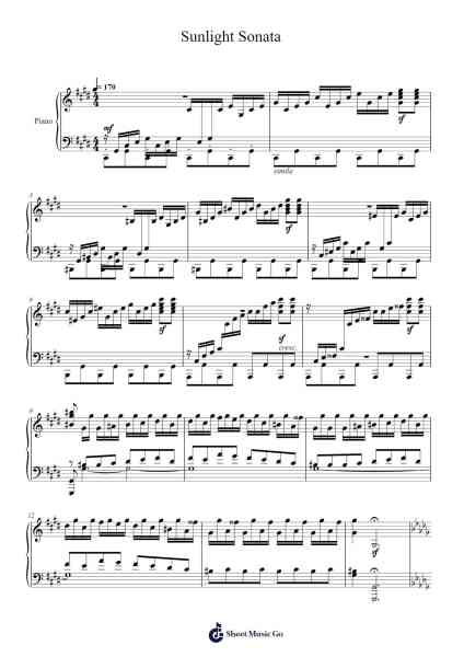 Piano Sonata No. 14 in C-Sharp Minor, Op. 27, No. 2 "Moonlight Sonata" Sheet Music by Ludwig van Beethoven-Arr.Bingpiers Georlance