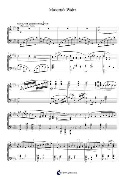 La Bohème, Act II: "Quando m'en vo' (Musetta's Waltz)" Sheet Music by Giacomo Puccini-Arr.Iannet Shelac