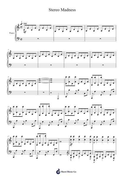 Stereo Madness Sheet Music by ForeverBound-Arr.Bosphia Wisell