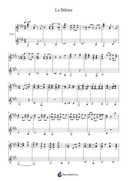La Bikina Sheet Music by Ruben Fuentes-Arr.Kathtta