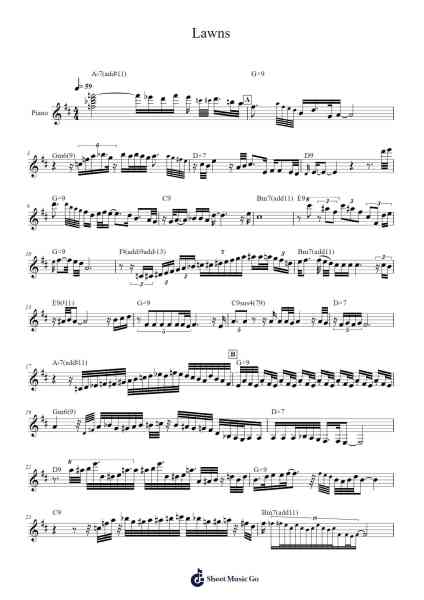 Lawns Sheet Music by Carla Bley-Arr.Huttgie Bellcol