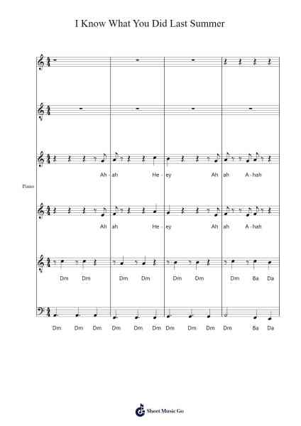 I Know What You Did Last Summer Sheet Music by undefined-Arr.Vanbins