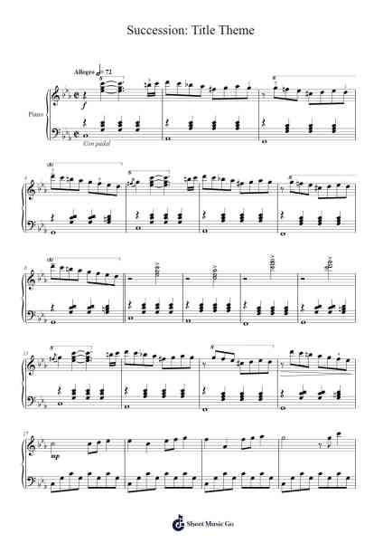 Succession: Title Theme Sheet Music by Nicholas Britell-Arr.Boyletio Wanleigh