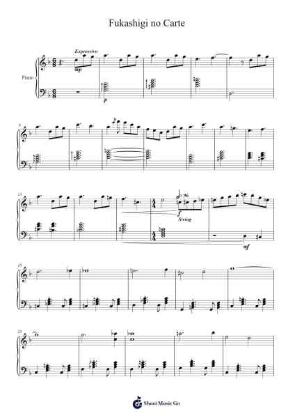 Fukashigi no Carte Sheet Music by Hidehiro Kawai-Arr.Luda Gaian