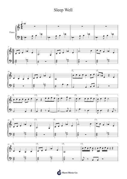 Sleep Well Sheet Music by CG5-Arr.Triswolf Roochel