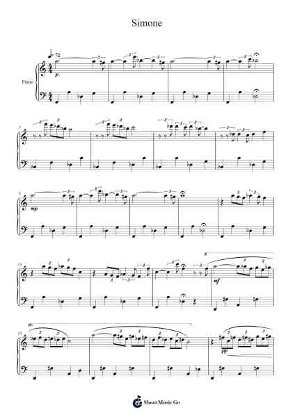 Simone Sheet Music by Alexandre Desplat-Arr.Blantiane Hobrob