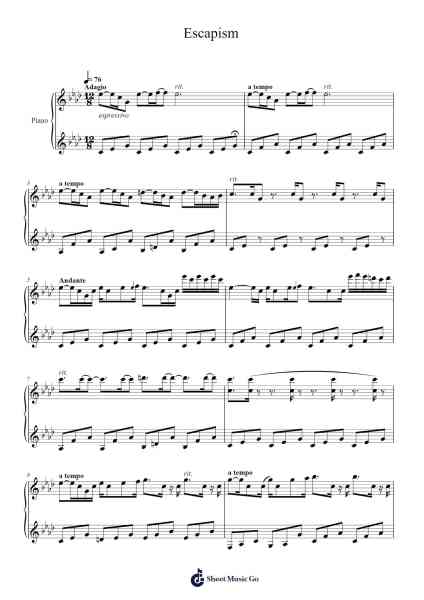 Escapism Sheet Music by A. Blomqvist-Arr.Terlew Trislouis