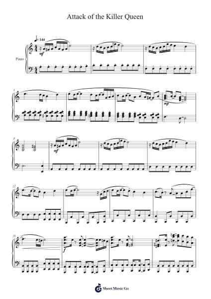 Attack of the Killer Queen Sheet Music by Toby Fox-Arr.Woltier