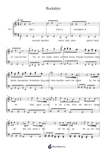 Rockabye Sheet Music by Zakura-Arr.Hubpir