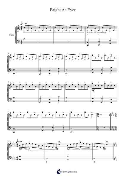 Bright As Ever Sheet Music by SYML-Arr.Cookwebb