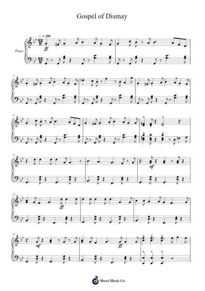 Gospel of Dismay Sheet Music by DAGames-Arr.Wentio Termaltz