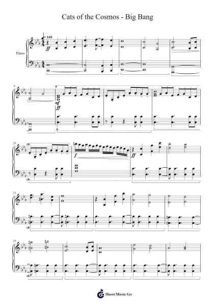 Cats of the Cosmos - Big Bang Sheet Music by Vakyle Thatia-Arr.Sweetxe Goldthune