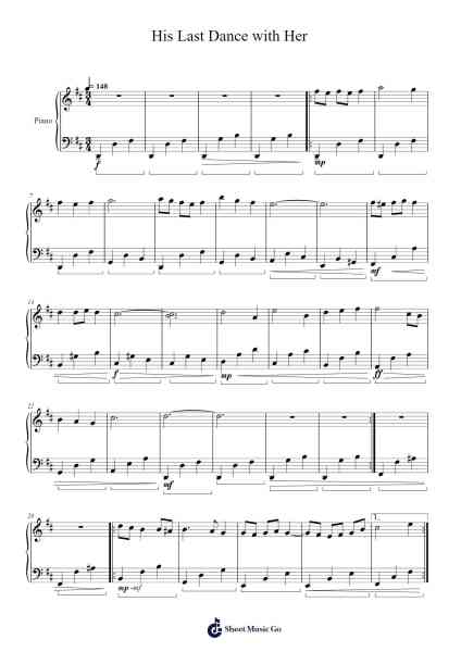 His Last Dance with Her Sheet Music by Cliffbitt-Arr.Calbroad Poundbrooke