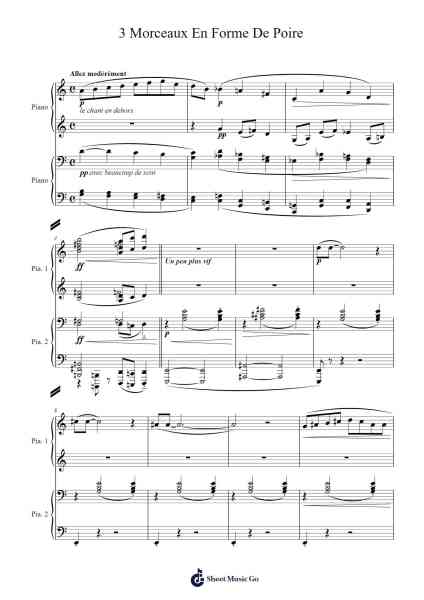 3 Morceaux en forme de poire, 1: Manière de commencement Sheet Music by Erik Satie-Arr.Sukin