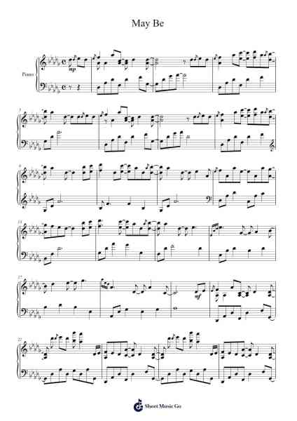 May Be + Kiss The Rain + River Flows In You Sheet Music by Yiruma-Arr.Thornnah