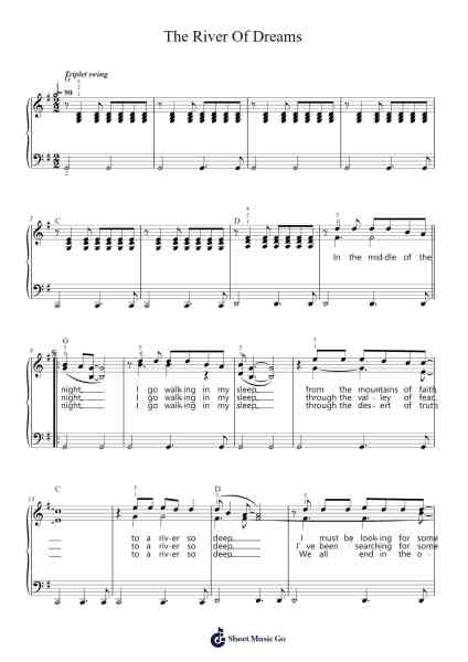 The River Of Dreams Sheet Music by Billy Joel-Arr.Keyed Kakuk