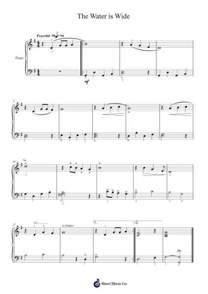 The Water is Wide Sheet Music by Pete Seeger-Arr.Dwightharte Phijoyce
