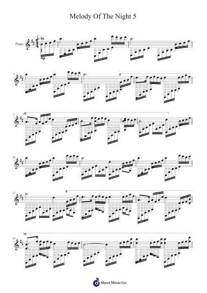 Melody Of The Night 5 Sheet Music by Shi Jin-Arr.Wayhume Dwightrey