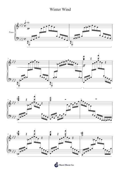 Etude Op. 25, No. 11 in A Minor "Winter Wind" Sheet Music by J. Y. Kim-Arr.Simpbrown